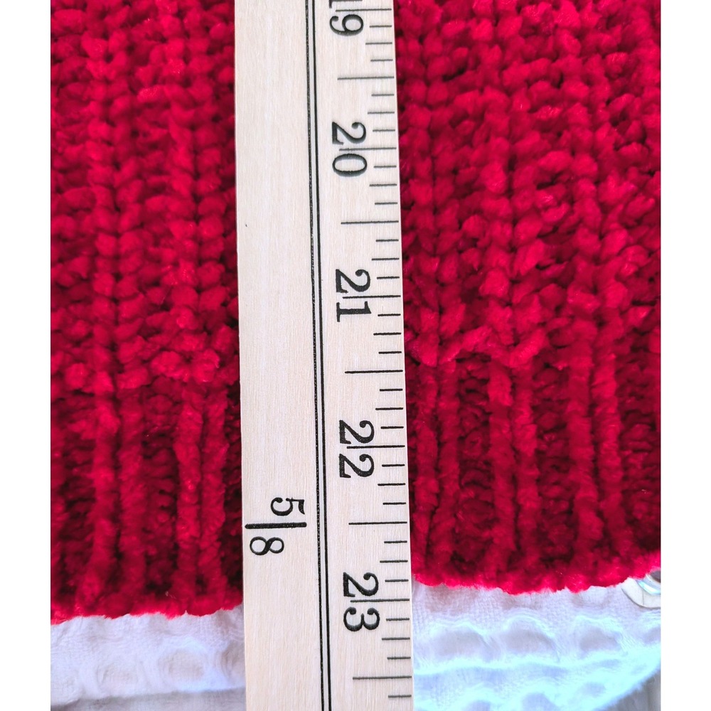 Talbots Red Chenille Ribbed Knit Crewneck Sweater Womens Large L Long Sleeve - Picture 5 of 5